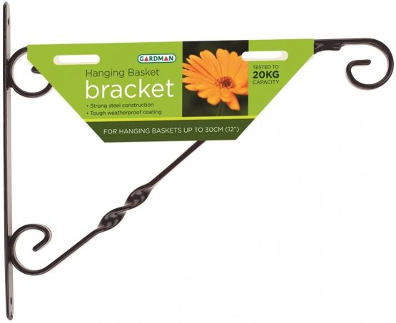 Gardman Unknown Standard Hanging Basket Bracket, Black, 30 cm, 12-Inch
