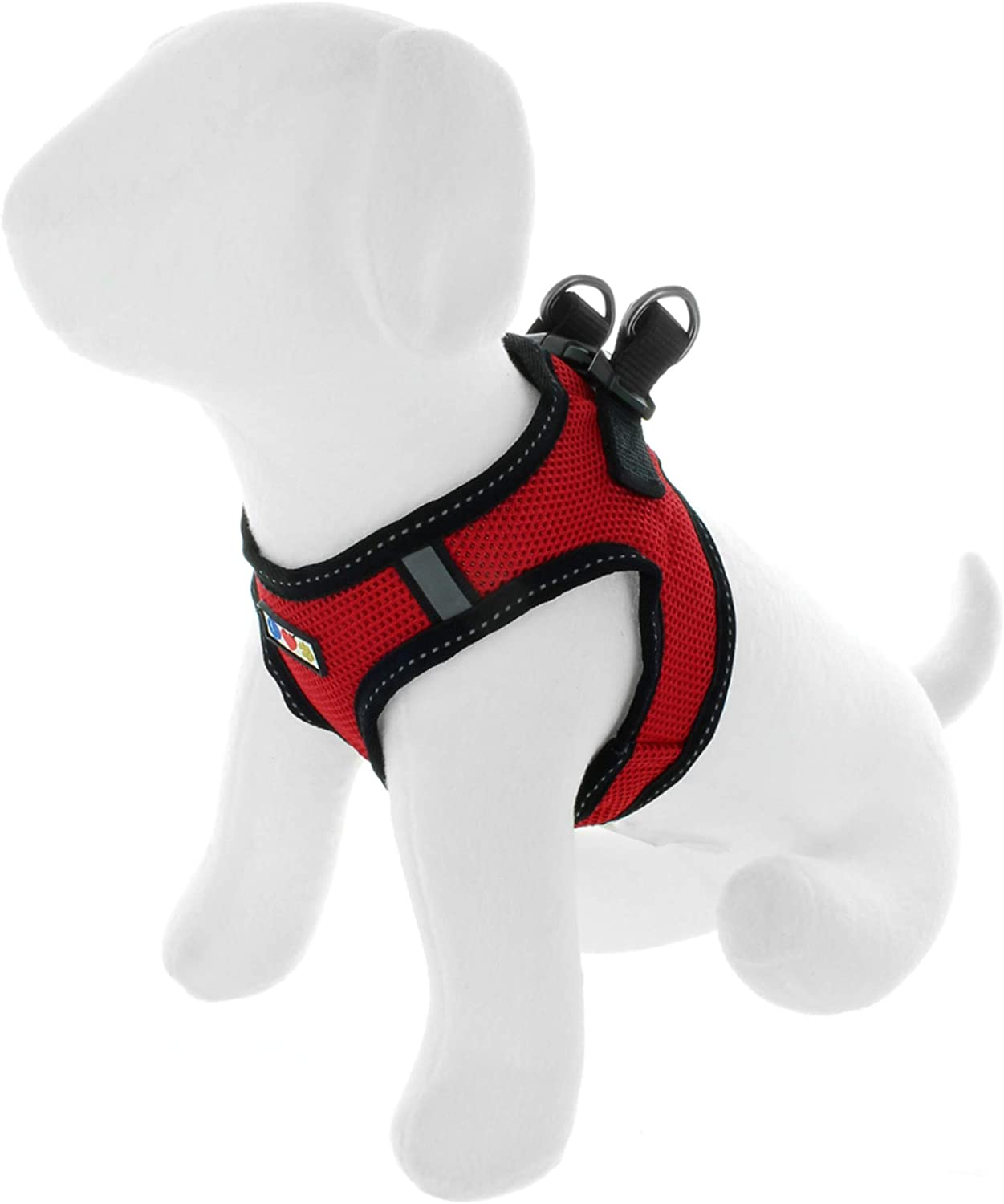PAWTITAS Pet Reflective Mesh Dog Harness, Step In or Vest Harness, XXS (Extra Extra Small), Red, Ideal for Small Dogs & Cats - Image 2