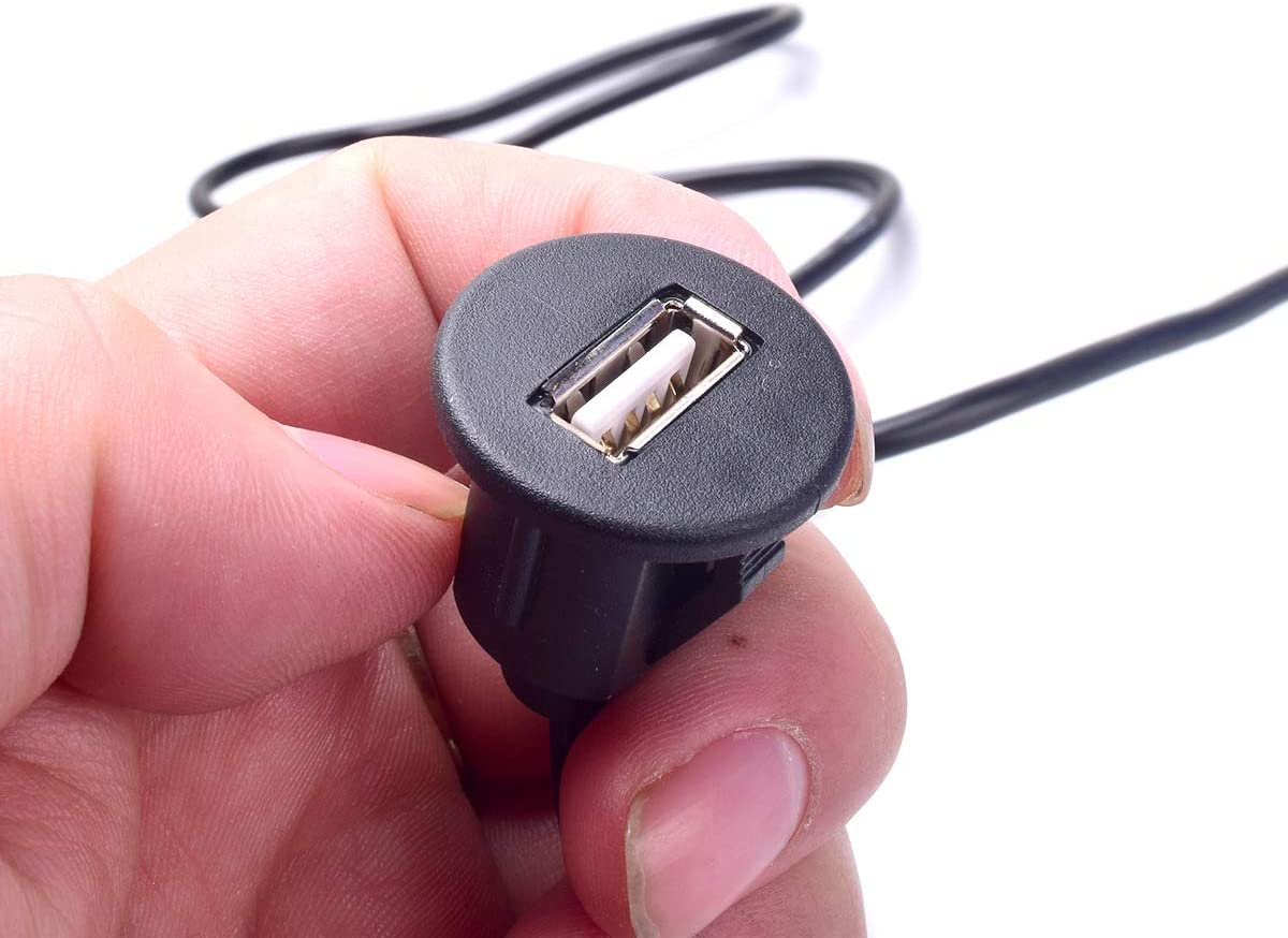 BGoodVision Universal Auto USB Extension Cable Dashboard Flush Mount for Car Radio Stereo Android Wince Head Unit DVD CD Media Player 3 Feet - Image 3