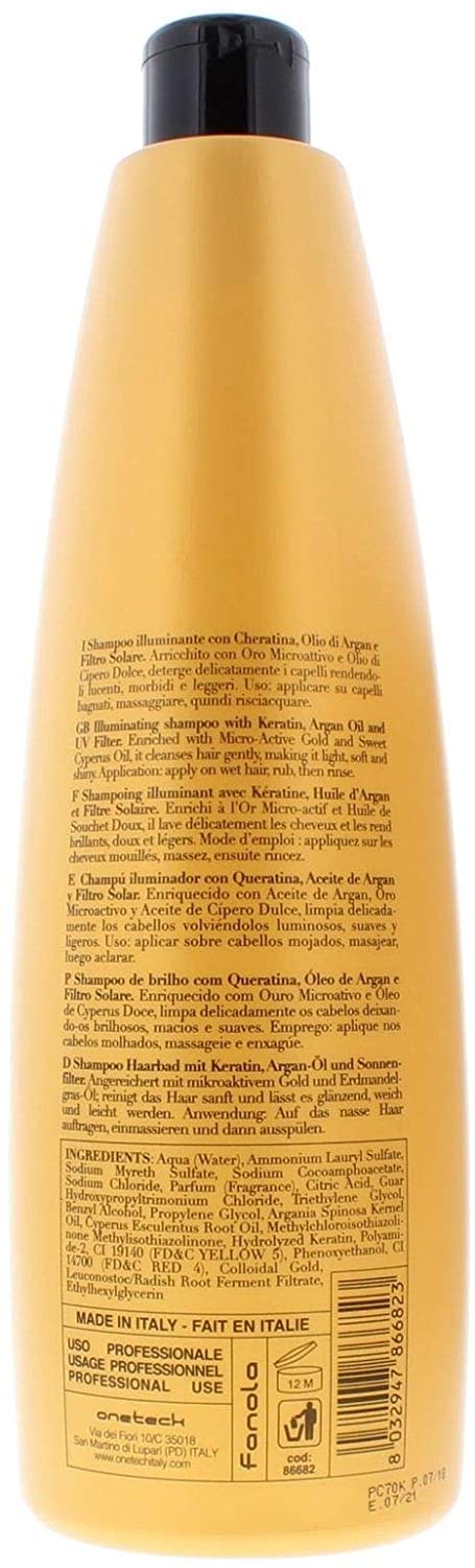 Fanola Orotherapy, Gentle Cleaning Illuminating Shampoo Infused with Microactive Gold - Image 2