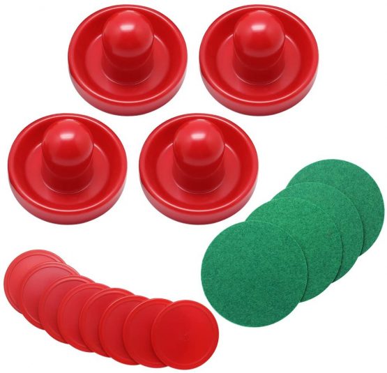 Hysagtek 4Pcs 96mm Air Hockey Pushers Air Hockey Ball Table Mallet Goalies with 8Pcs Pucks,Red