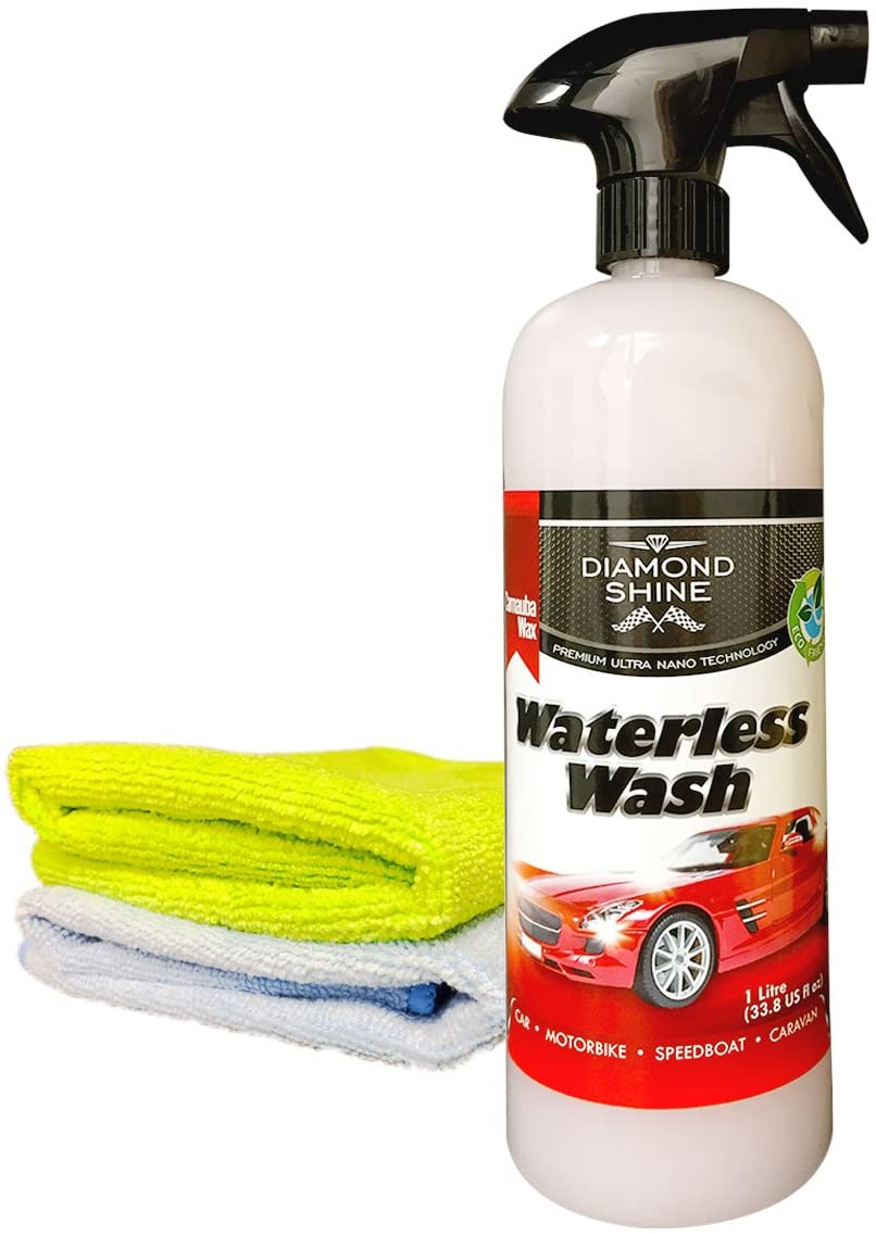 Diamond Shine Waterless Car Wash & Wax Spray, 1L Bottle, Quick Car Cleaner & Polish for All Vehicles