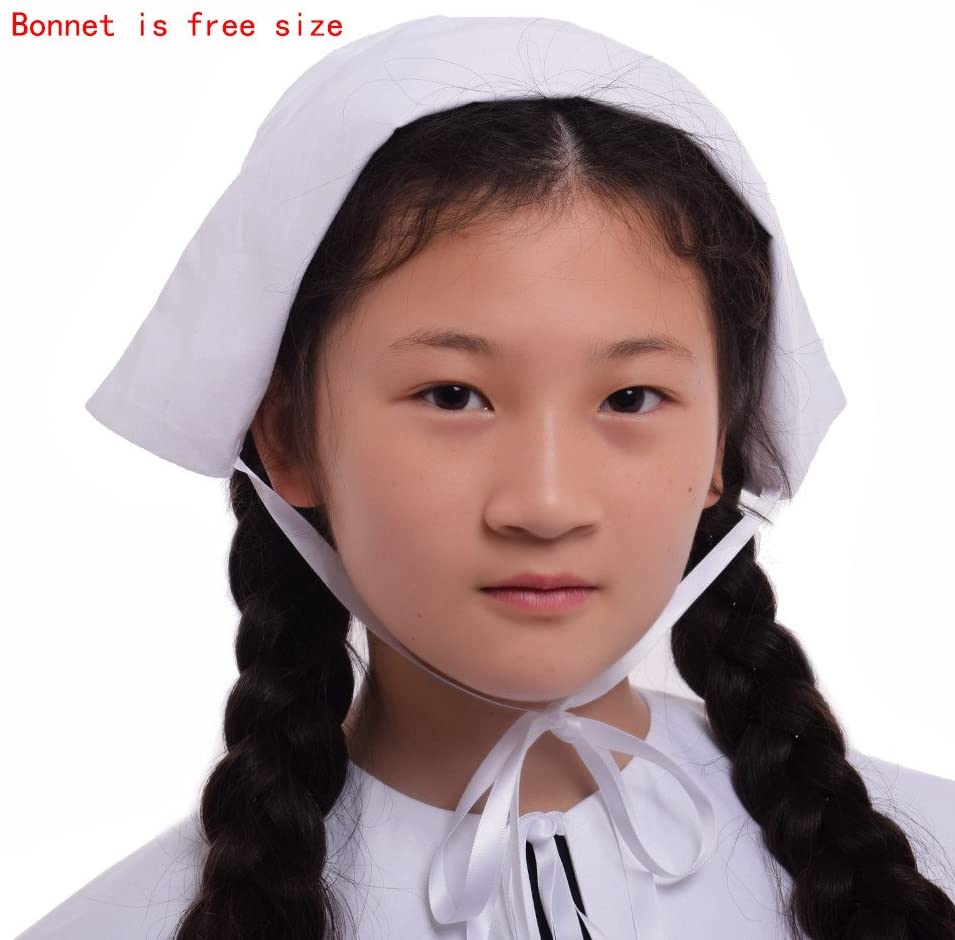 GRACEART Puritan Costume Pilgrim Fancy Dress 99.99% Cotton, White, XXL - Image 4