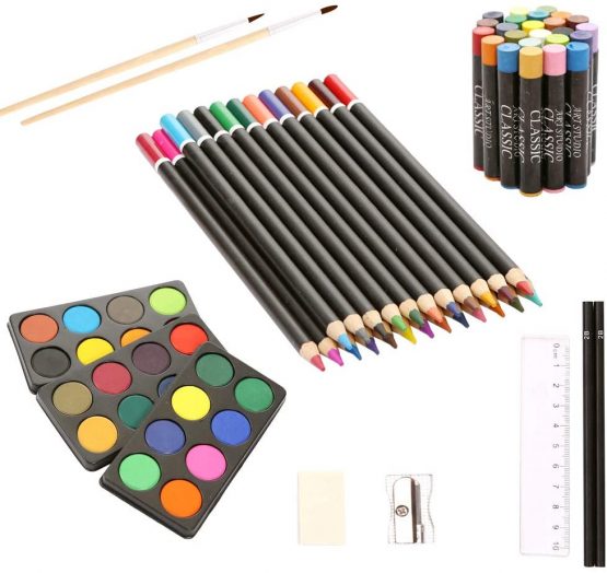 Artistik Wooden Art Set - (80 Piece) Deluxe Art Creativity Set and Professional Art Set Box for Colouring Beginners, Great Gift For Artists, Adults Teens, and Children - Image 2