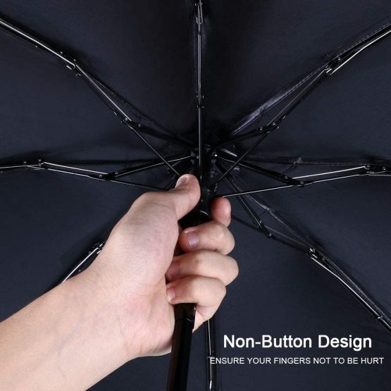 Vicloon Mini Travel Umbrella, Pocket Umbrella, White Portable Compact Folding Umbrella, Small Light-Weight Waterproof Umbrella, Rain and Sun Umbrella - Image 2