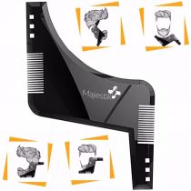 The Beard Styling Template- Stencil for Men - Lightweight and Flexible - One Size Fits All - Curve Cut, Step Cut, Neckline & Goatee Beard Shaping Tool in Black
