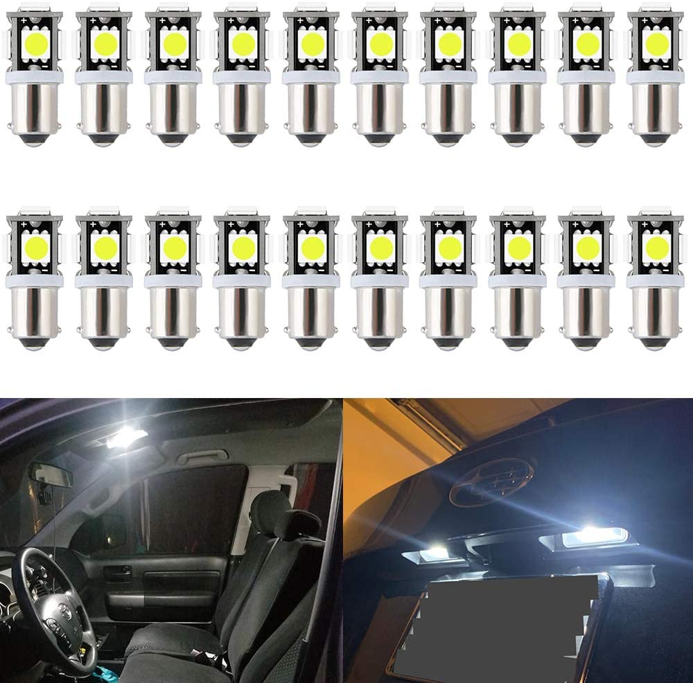 Defvnsy T4W BA9S 53 LED Bulb, 12V White T11 53 57 Bulbs Single Contact Bayonet