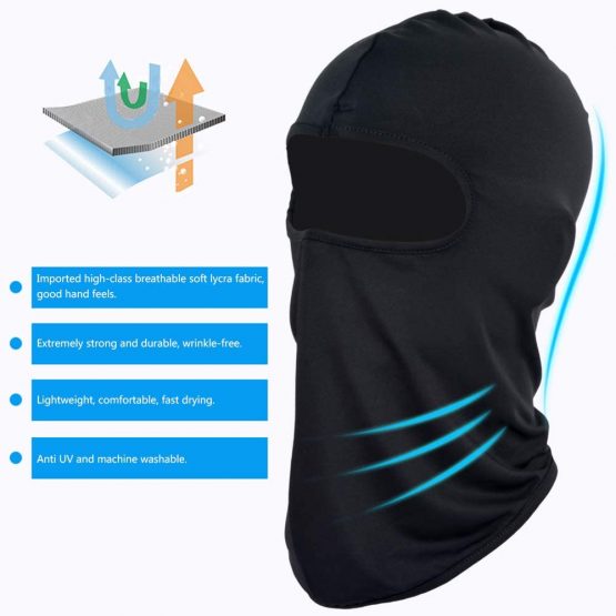 VIVOTE Multifunction Lycra Balaclava Full Face Mask Motorcycle Cycling Ski Bike Bandana Hiking Skateboard Tactical Training Outdoor Black - Image 3
