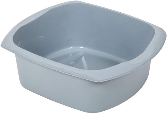 Addis 518459 Eco Made from 100% Recycled Plastic Large Rectangular Washing Up Bowl, 9.5 Litre, Light Grey - Image 2
