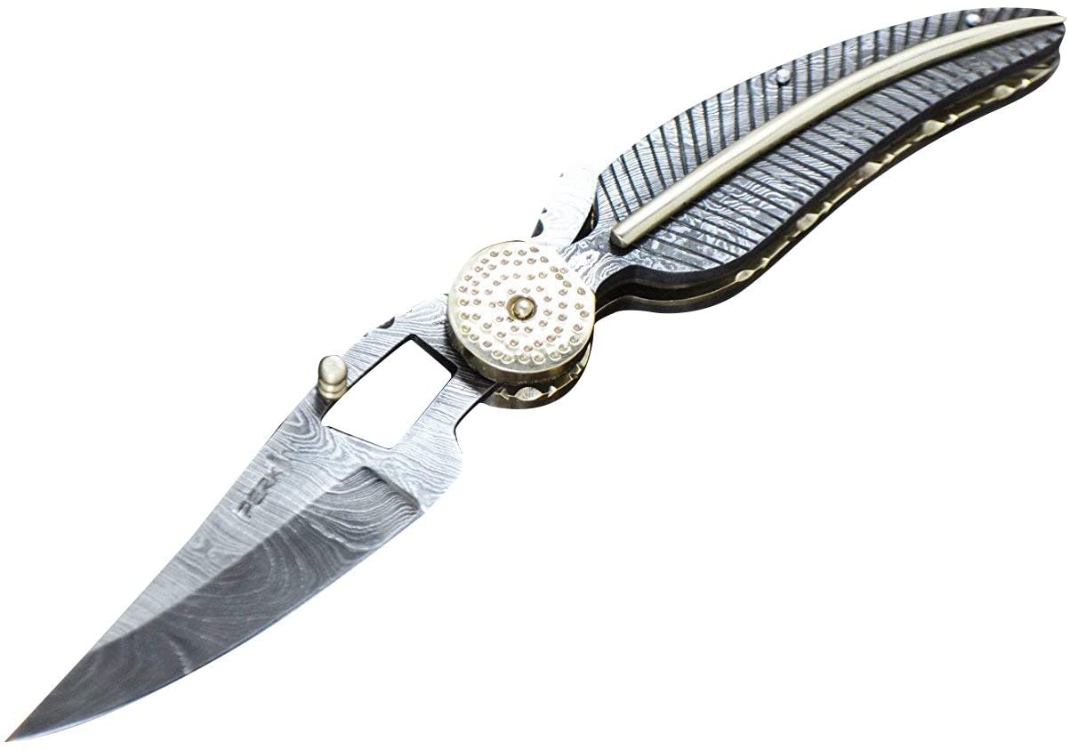 Perkin Handmade All Damascus Folding knife - Work of Art