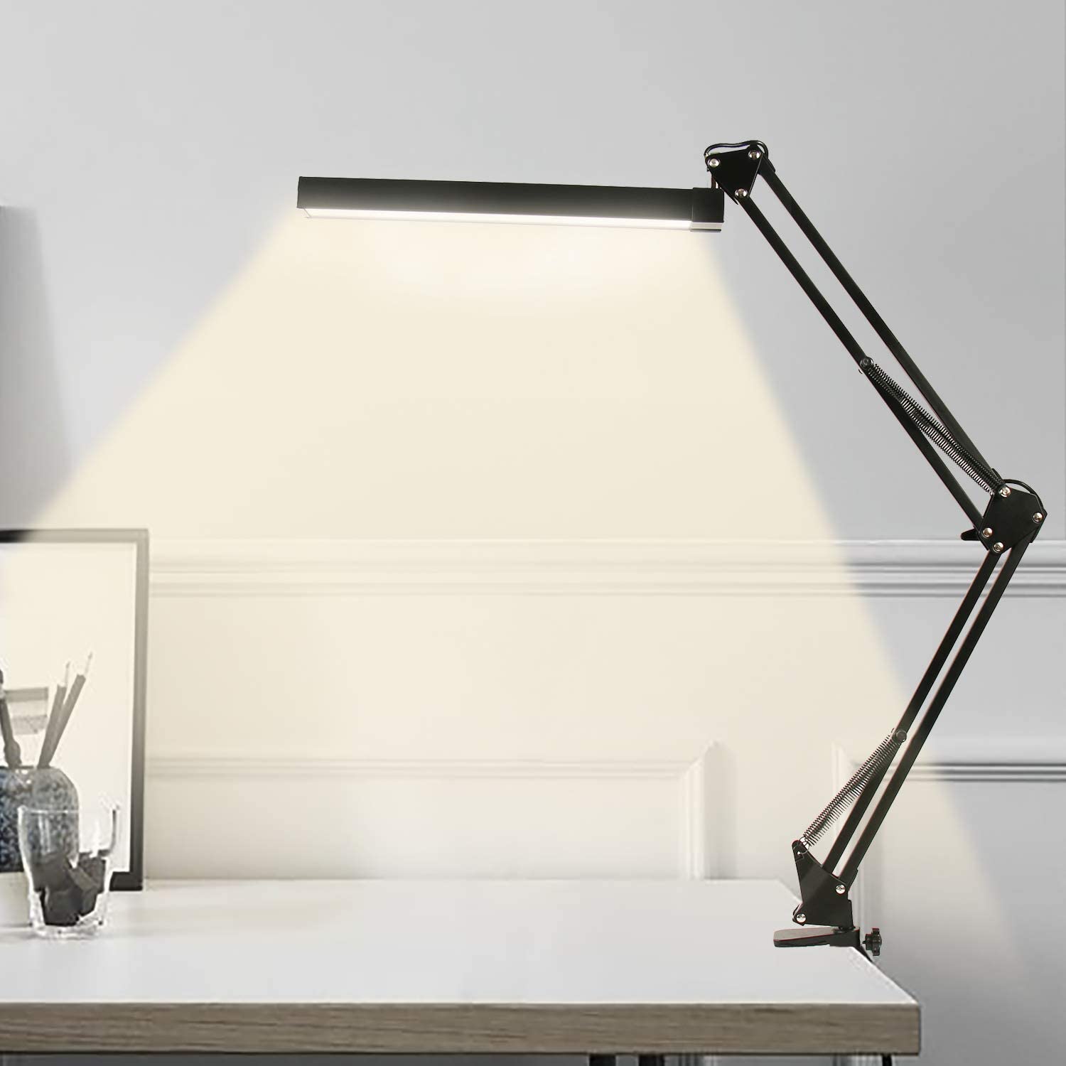 YOUKOYI Dimmable Metal Desk Lamp Led Task Lamp Clamp Lamp Adjustable