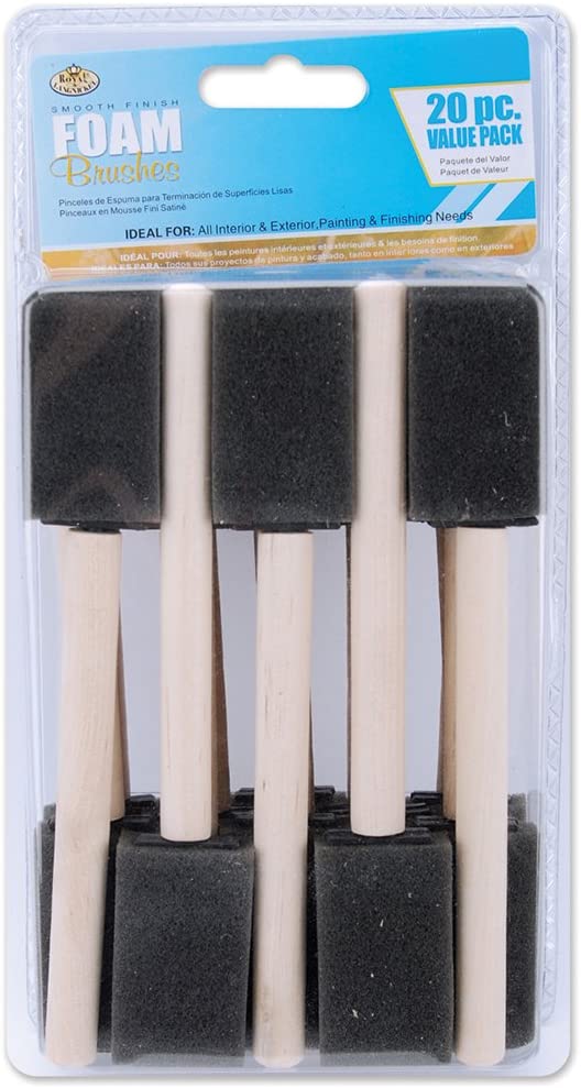 Royal & Langnickel Royal and Langnickel - 20 Pieces 1 inch Foam Brushes, RFOMW, Multicolour, OSFA
