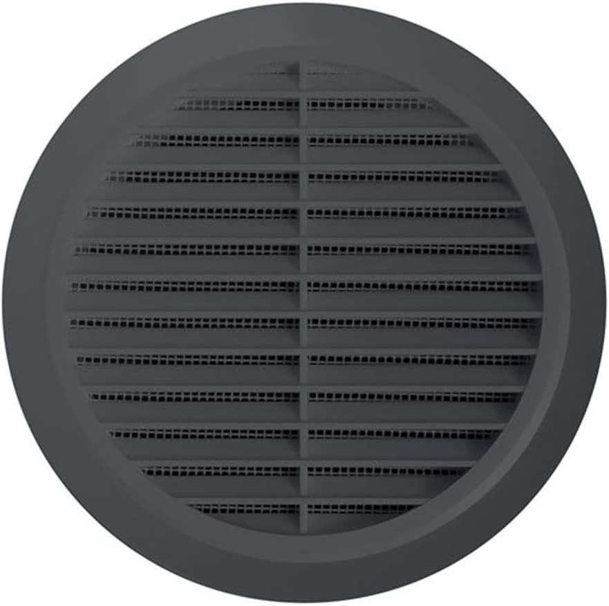 Round Circle Wall Grille Cover 100mm Duct, Grey with Fly net, Wall grilles(T30GR)