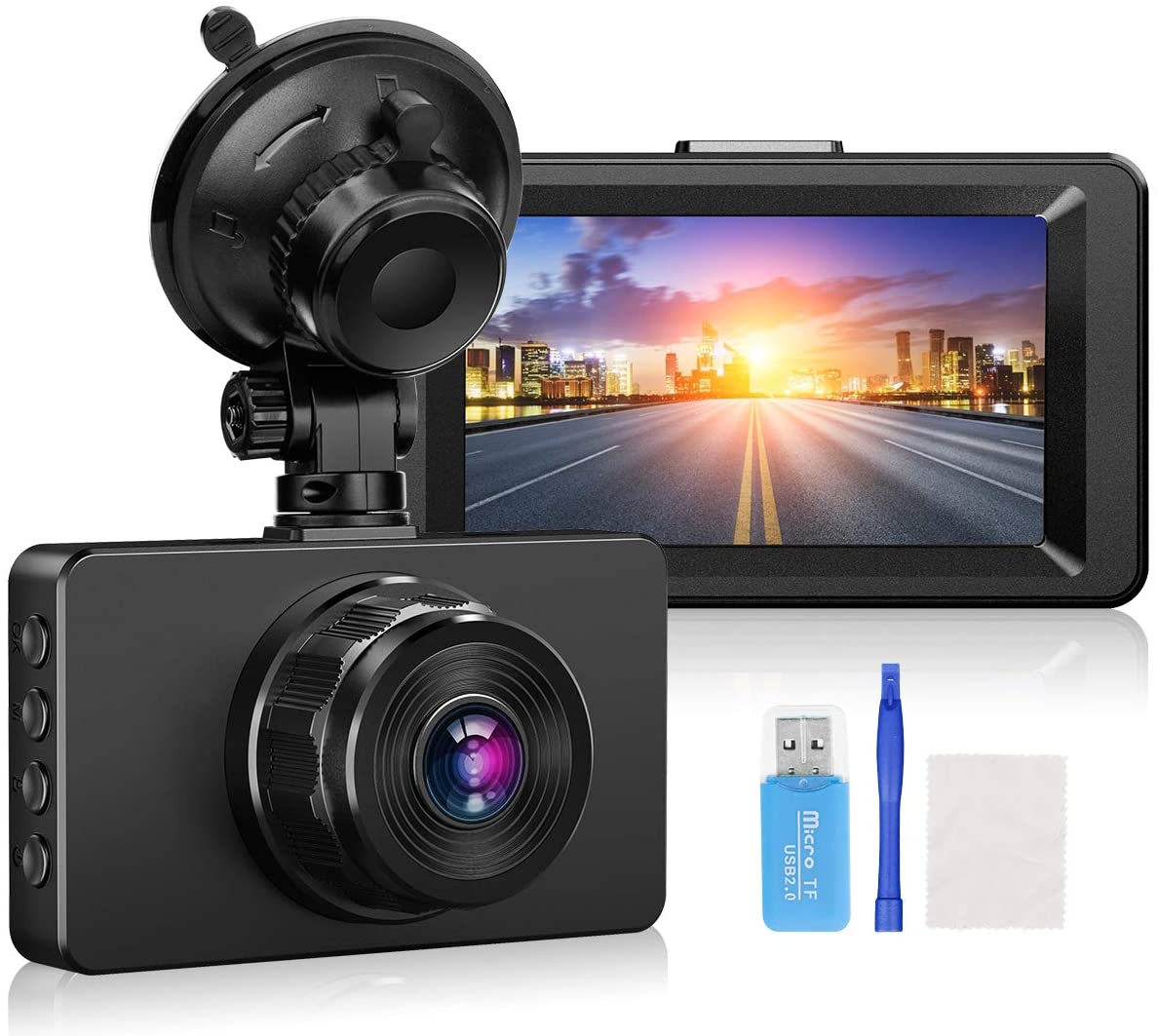 Dash cam front and rear camera, 1080P Full HD Dashboard Camera for cars ...