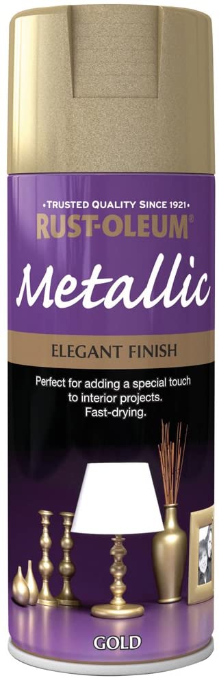 Rust-Oleum 400ml Metallic Spray Paint - Elegant Gold, 400 ml (Pack of 1)