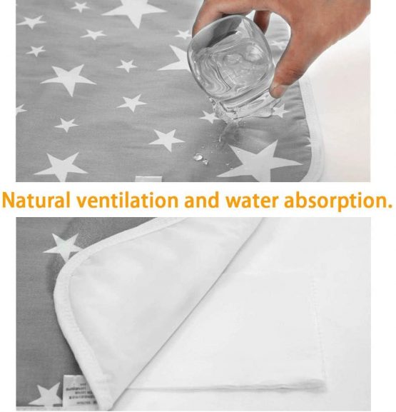 SACONELL 2 Pack 50cmX70cm Portable Baby Diaper Changing Pad, Newborn and Toddlers Waterproof Reusable Nappy Multi Function Washable Mat for Home and Outdoor, Travel (Grey & Blue) - Image 4