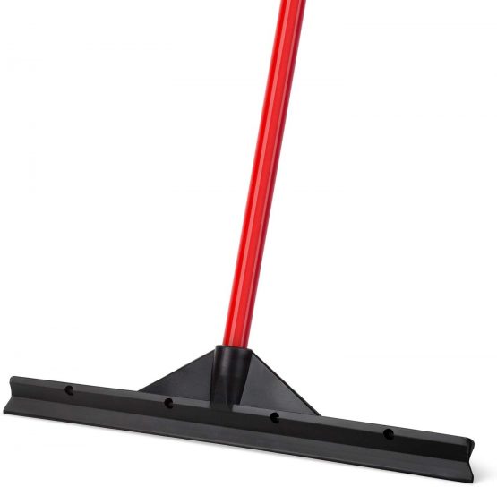 Tyroler Bright Tools Floor Squeegee Heavy Duty 46 Cm Solid Natural Rubber Blade Long 4 Parts Handle 140 cm - Dries Flat and Curved Surfaces - Best for Washing, Drying, Bathroom, Wet Room, Floor