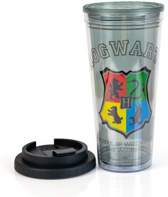 Harry Potter Hogwarts Crest 24oz Double Walled Plastic Travel Mug - Image 4