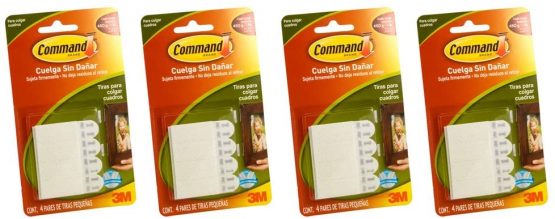 Command Small Picture Hanging Strips, White, 4-Strip, 2 Pack