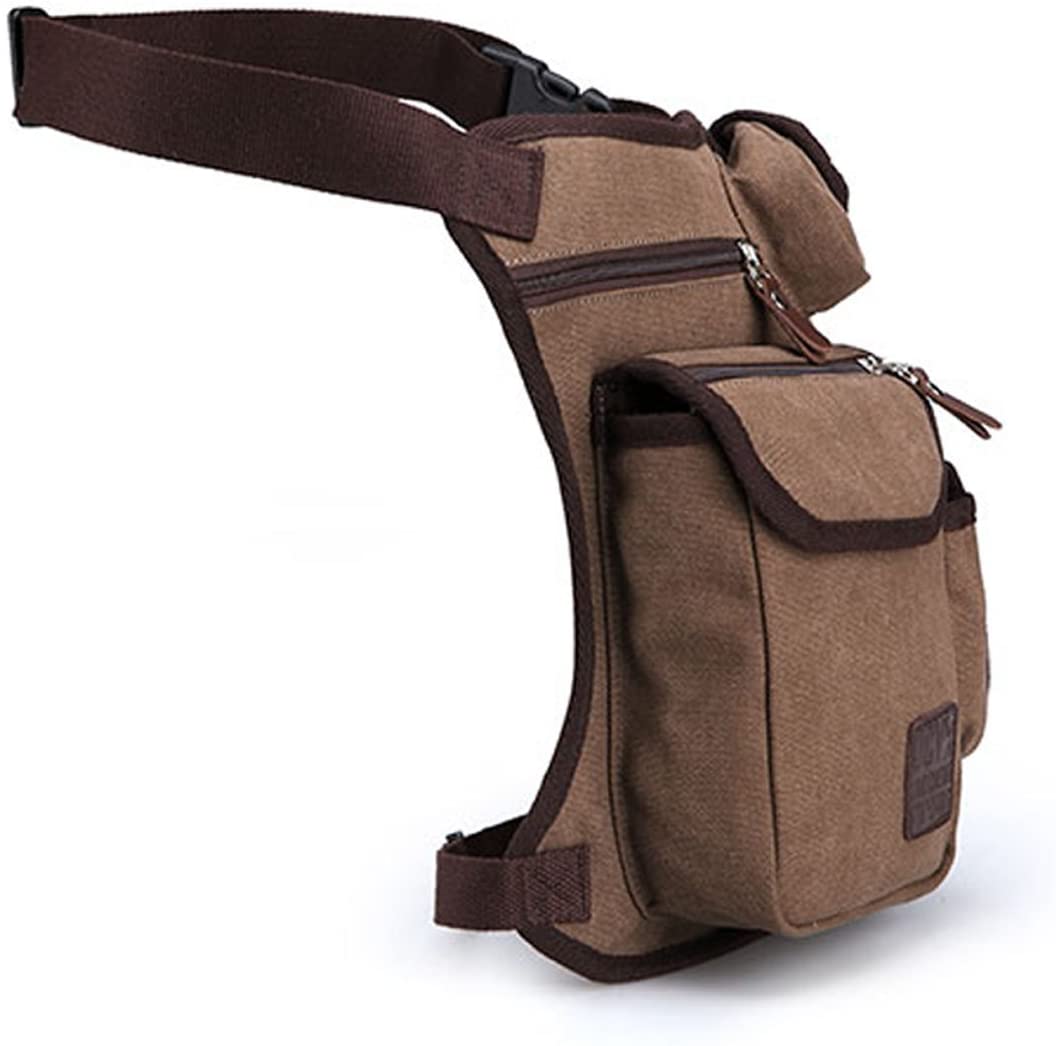 Canvas Drop Leg Bag Hiking Waist Pack for Men Women Outdoor Travel Sports Tactical Military Motorcycle Bike Cycling Riding Thigh Fanny Pouch - Image 2