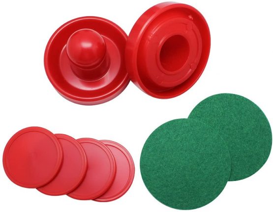 Hysagtek 4Pcs 96mm Air Hockey Pushers Air Hockey Ball Table Mallet Goalies with 8Pcs Pucks,Red - Image 4