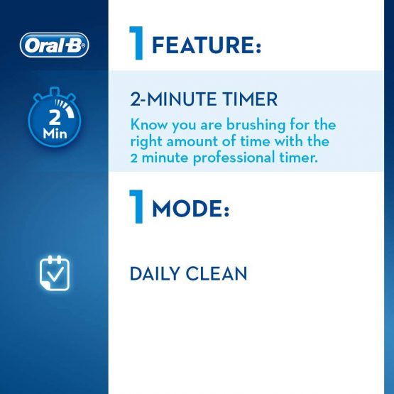 Oral-B Vitality Plus CrossAction Electric Rechargeable Toothbrush, 1 Blue Handle, 2 Brush Heads, UK 2 Pin Plug - Image 2
