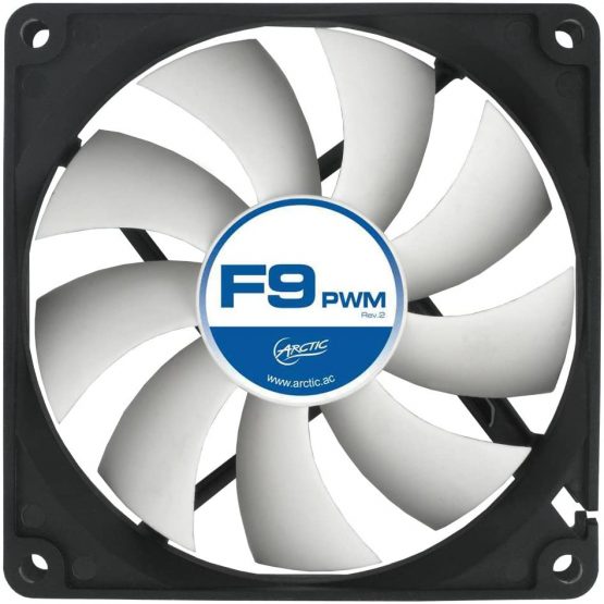 ARCTIC F9 PWM - 92 mm PWM Case Fan, PWM-Signal regulates Fan Speed, quiet motor, Computer, Fan Speed: 150-1800 RPM - Black, White - Image 2