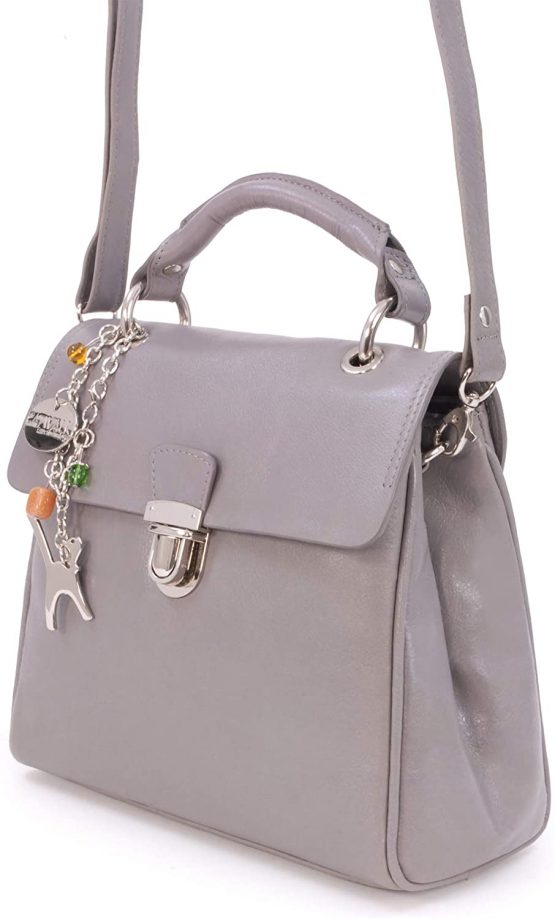 Catwalk Collection Handbags - Women's Vintage Leather Top Handle Bag with Detachable Shoulder Strap - PANDORA - Image 4