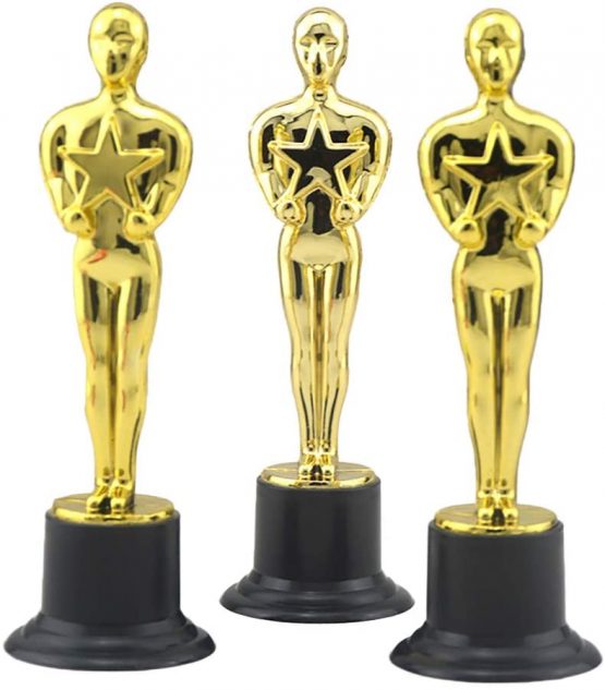 Toyvian 12pcs Golden Award Trophy Reward Prizes for Party Celebrations Ceremony Appreciation Gift Sport Awards