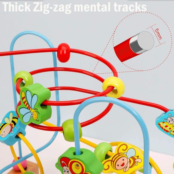 Jacootoys Toddlers Bead Maze Roller Coaster Animal Circle Toys Educational Abacus Beads Game for Boys Girls Baby Gift - Image 3