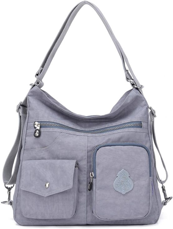 Outreo Girls Messenger Bag Women Handbag Side Shoulder Bag Casual Backpack Sport for Travel Satchel Crossbody Cross Body Bag Nylon (Grey)