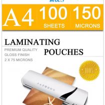 H&S 100 x A4 Laminating Pouches 150 Micron (2 x 75 Micron) Gloss Laminator Pouches Sheets Glossy Laminate Pouch