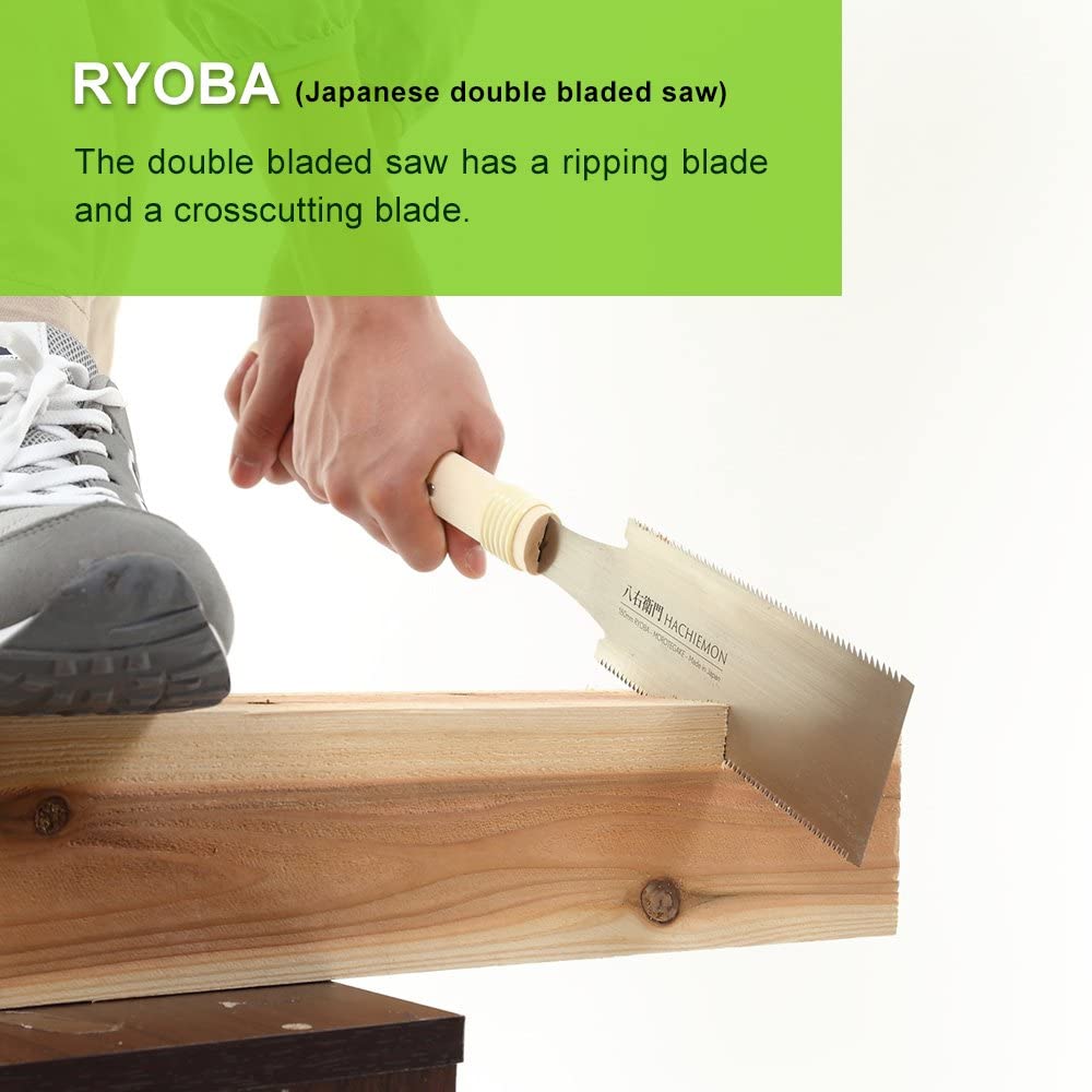 Japanese Saw 180mm Ryoba Handsaw Compact and Smoothly HACHIEMON MOROTEGAKE - Image 3