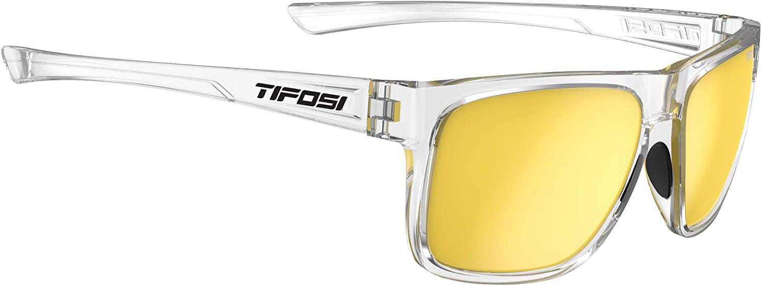 Tifosi Sport Sunglasses Mens and Womens with Shatterproof UV Lens Protection, Crystal Clear/Smoke Yellow, M-XL - Image 4