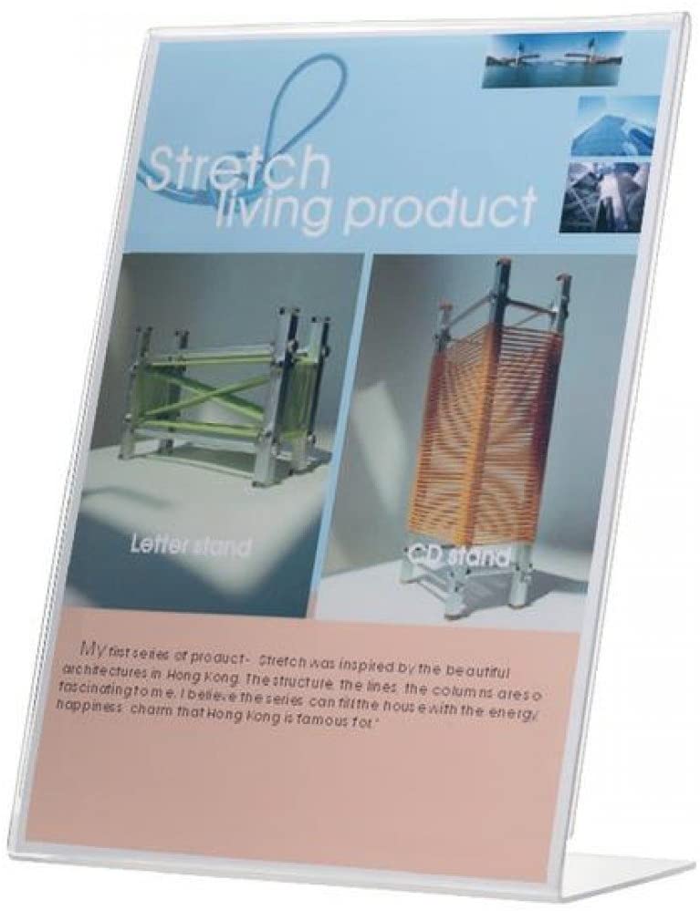 Q-Connect Slanted Sign Holder L-Shape Side-Loading A4, multi-coloured, Einheitsgröße