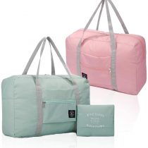 (2 Pack) Foldable Travel Duffel Bag, Waterproof Airlines Carry On Luggage Bag, Lightweight Travel Luggage Bag for Sports Gym