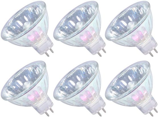 GMY MR16 Halogen Bulb 35W 12V GU5.3 Spotlight Dimmable 2 Pin Base 36° Beam Angle 3000K Warm White 4000 Hours Long Lifetime Dichroic 6 Pack