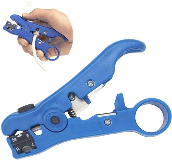 AVESON Cable Stripper Cutter for Flat or Round TV/UTP Cat5 Cat6 Wire Coax Coaxial Stripping Tool