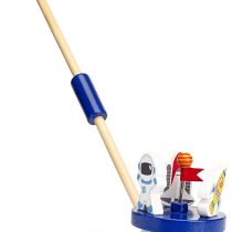Mousehouse Gifts Space Rocket Push Along Wooden Toy for Baby or Toddler