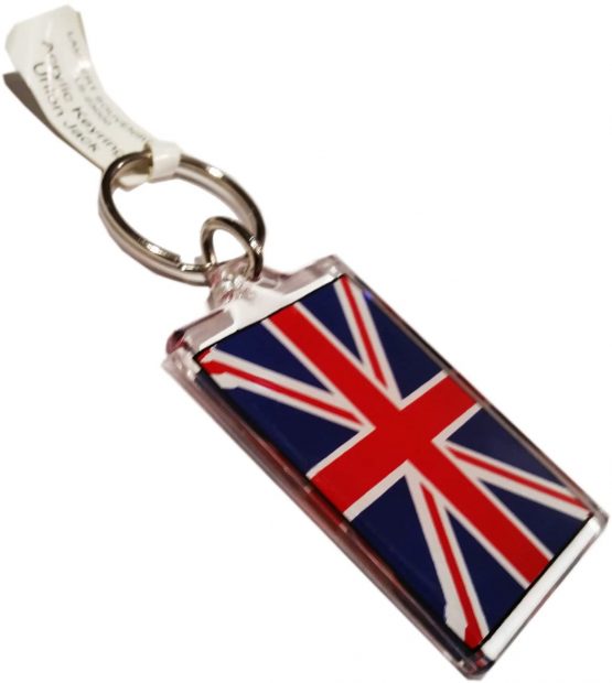 Union Jack UK London Souvenir Key Ring/Key Chain Flag Travel London Quality Acrylic Keychain/Keyring Schlusselring/llavero/porte-clés/Portachiavi Iconic Gift Tote S01