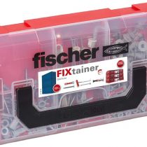 fischer 548864 Fixtainer Duoline Wall Plugs and Screws, Red