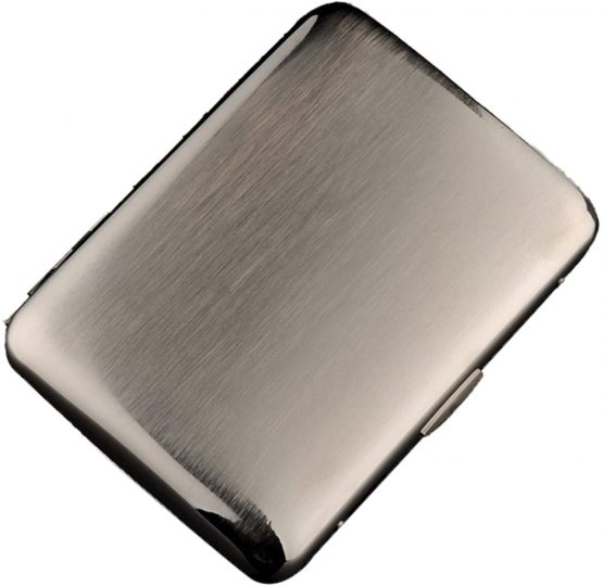 CaLeQi Cigarette Case Holds 16,Glossy Silver (16 Cigarettes)