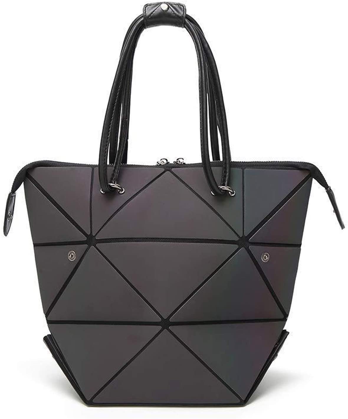 Luminous Geometric Handbag for Women Large Tote Bag Shard Lattice Design Holographic Top-Handle Bags Ladies Shoulder Bag,Colour Changing,Shining in the Light,4 in 1 Fashion Deformation Style (Color-1) - Image 2