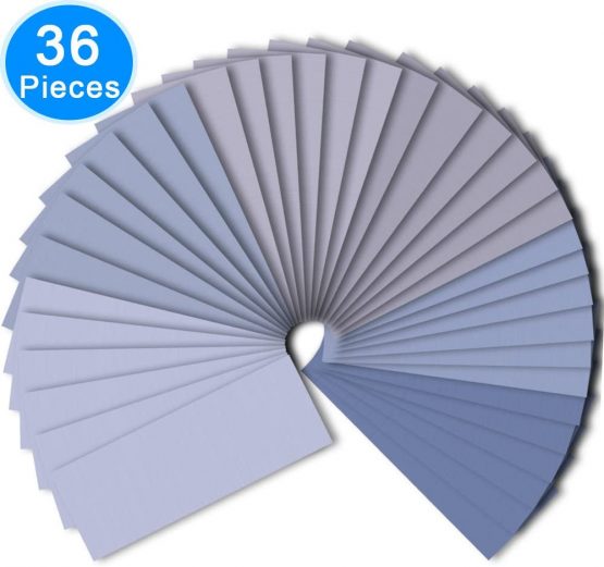 SIQUK 36 Pieces Wet and Dry Sandpaper Assortment 1500 2000 2500 3000 5000 7000 High Grit Sandpaper Assorted, 9 x 3.6 Inches Abrasive Paper for Automotive Sanding Wood Furniture Finishing