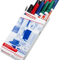 edding 404 Permanent Marker - Black, Red, Blue, Green - 10 Pens - Fine Round Tip 0.75 mm - Waterproof, Quick-Drying, Smear-Proof Pens - for Cardboard, Plastic, Wood, Metal, Glass and Fabric