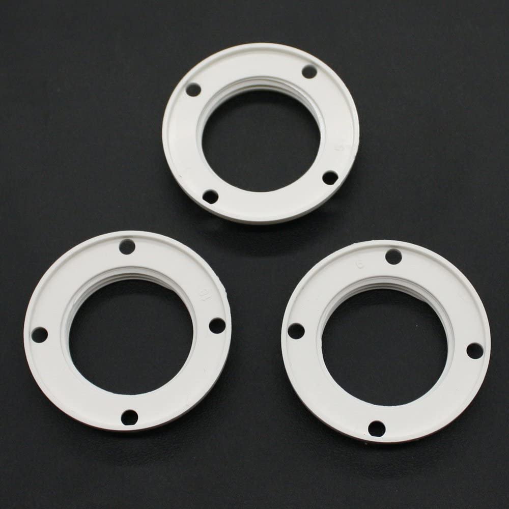 3-piece screw ring E14 plastic, white, for lamp socket rings and lamp ...