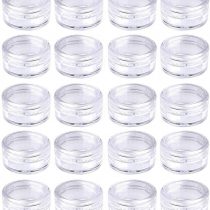 20 Pieces Small Clear Round Travel Sample Jar Pots for Women Creams Make-up Sample Containers - 5ml