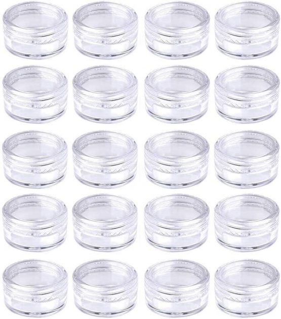 20 Pieces Small Clear Round Travel Sample Jar Pots for Women Creams Make-up Sample Containers - 5ml