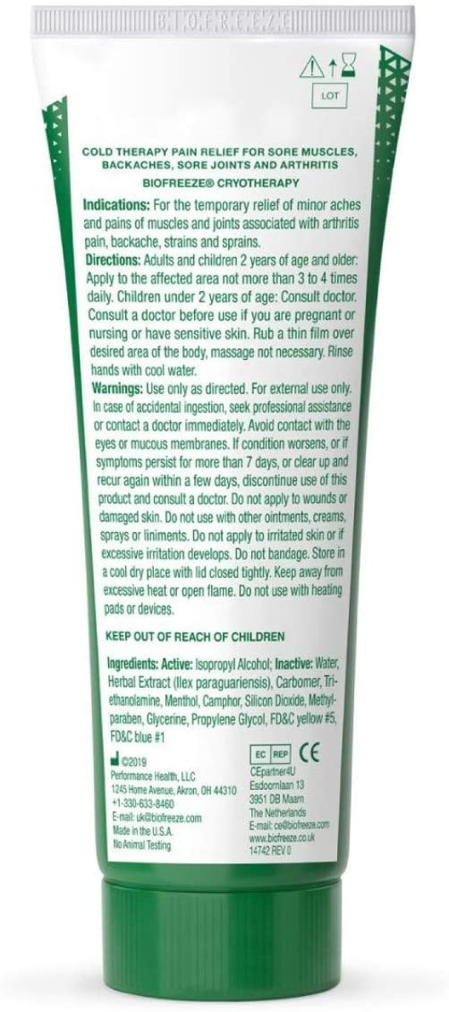 Biofreeze Pain Reliever Gel, 59ml Gel, Cooling Topical Analgesic for Muscle, Joint, Arthritis, & Back Pain, Relief for Sore Muscles, On the Go Use, Clinic & Home, Free of Ibuprofen - Image 3