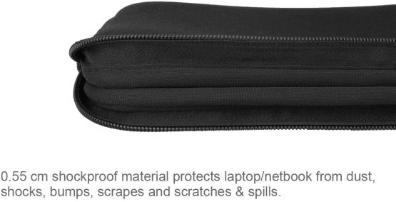 Arvok 15-15.6 Inch Laptop Sleeve Multi-Color & Size Choices Case/Water-Resistant Neoprene Notebook Computer Pocket Tablet Briefcase Carrying Bag/Pouch Skin Cover for Acer/Asus/Dell/Lenovo/HP, Black - Image 4